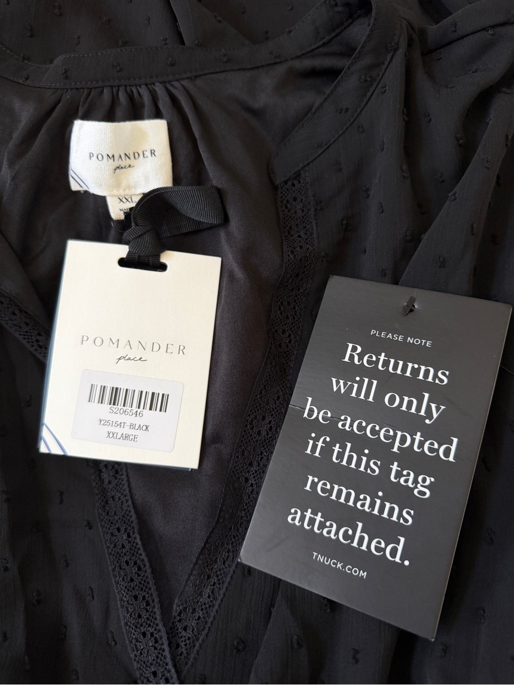 TUCKERNUCK POMANDER PLACE Black Textured Dot Selwyn Dress Size XXL NWT - Picture 6 of 9